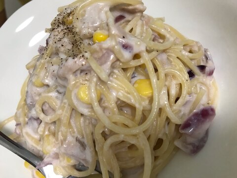 子供も大好き!ツナとコーンのクリームスパゲティ
